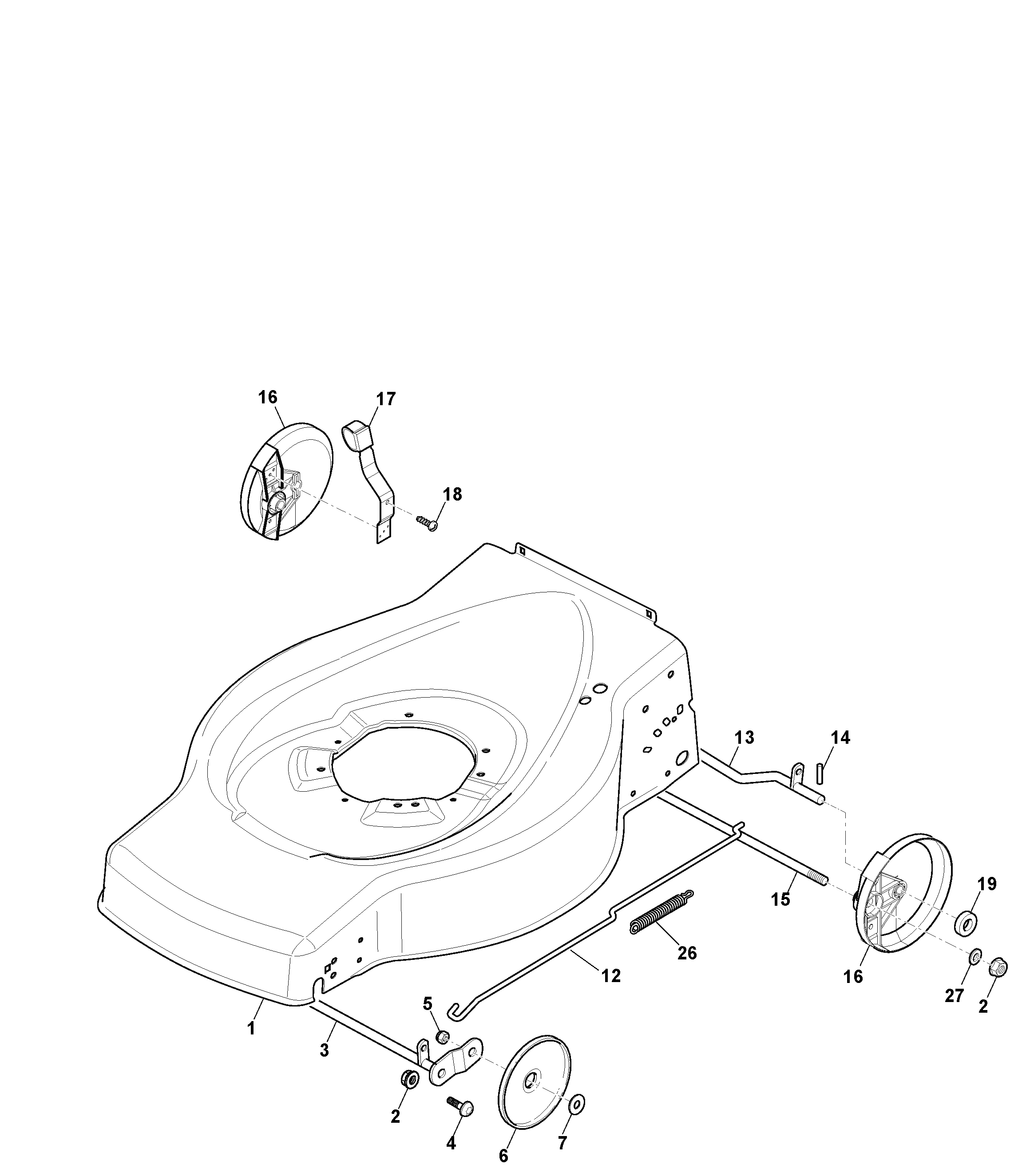 Mountfield HP454 (2013) 299194643/BQ - Deck and Height Adjusting