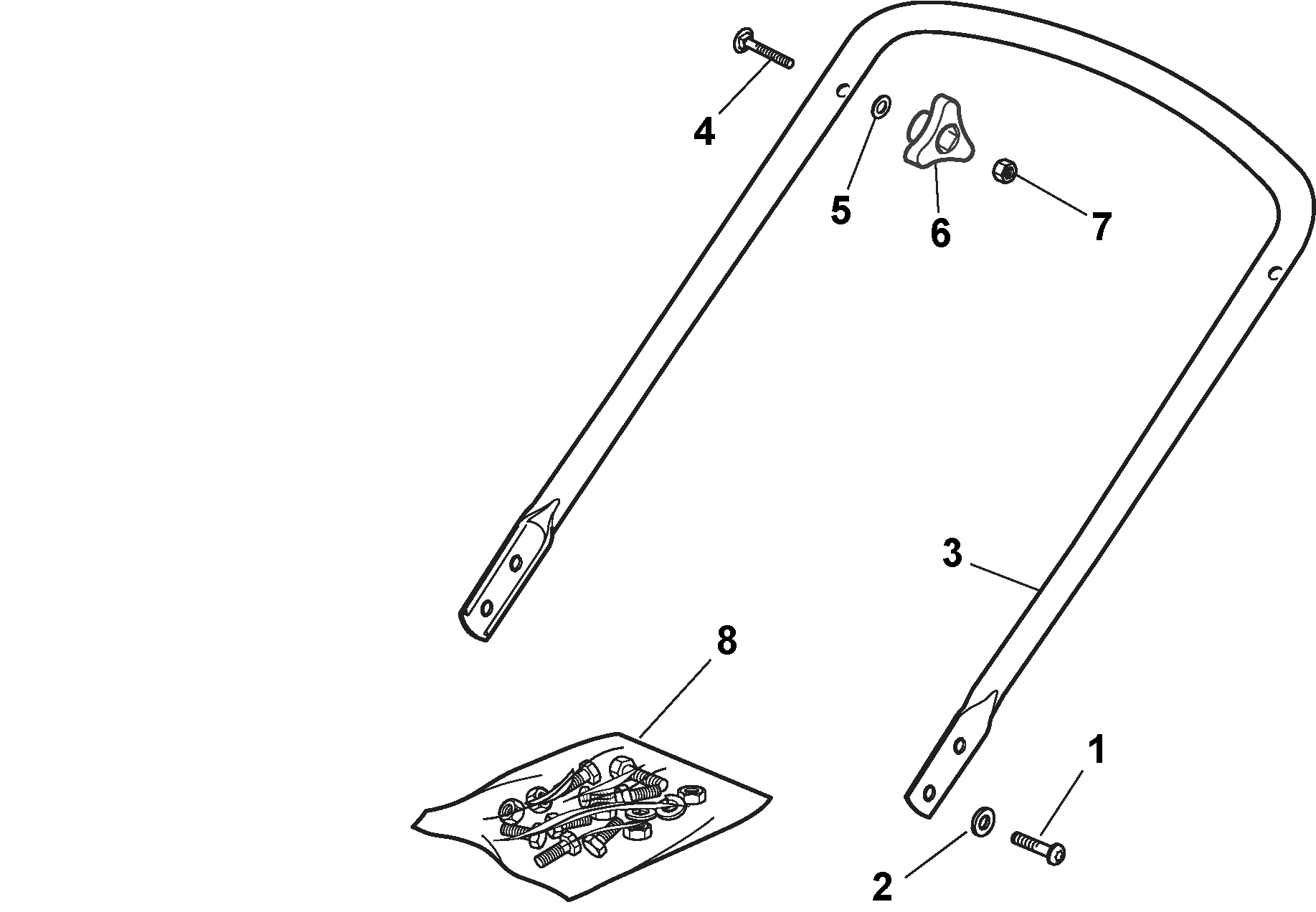 Mountfield HP454 (2013) 299194643/BQ - Handle, Lower Part