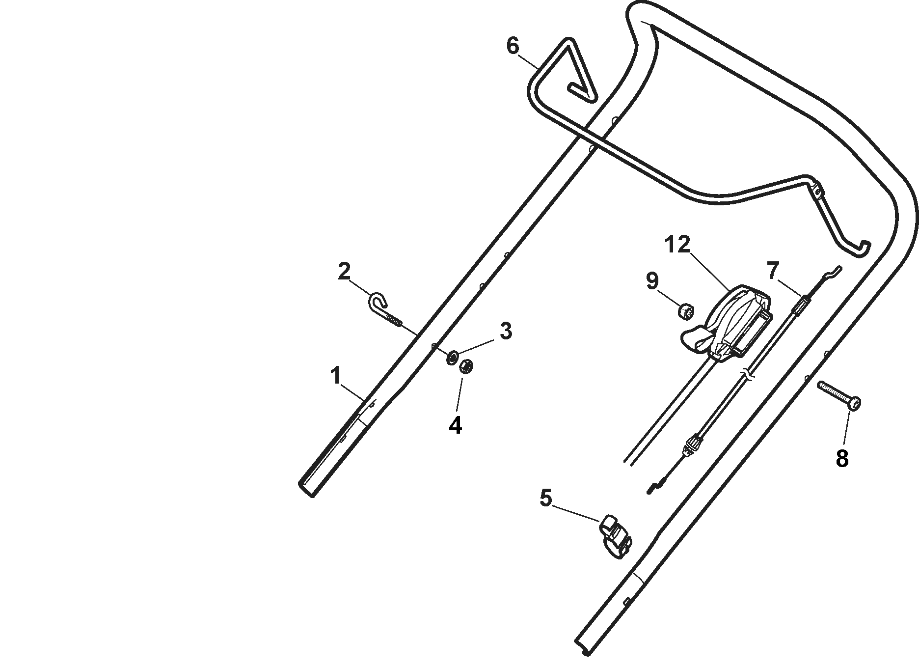 Mountfield HP454 (2013) 299194643/BQ - Handle, Upper Part