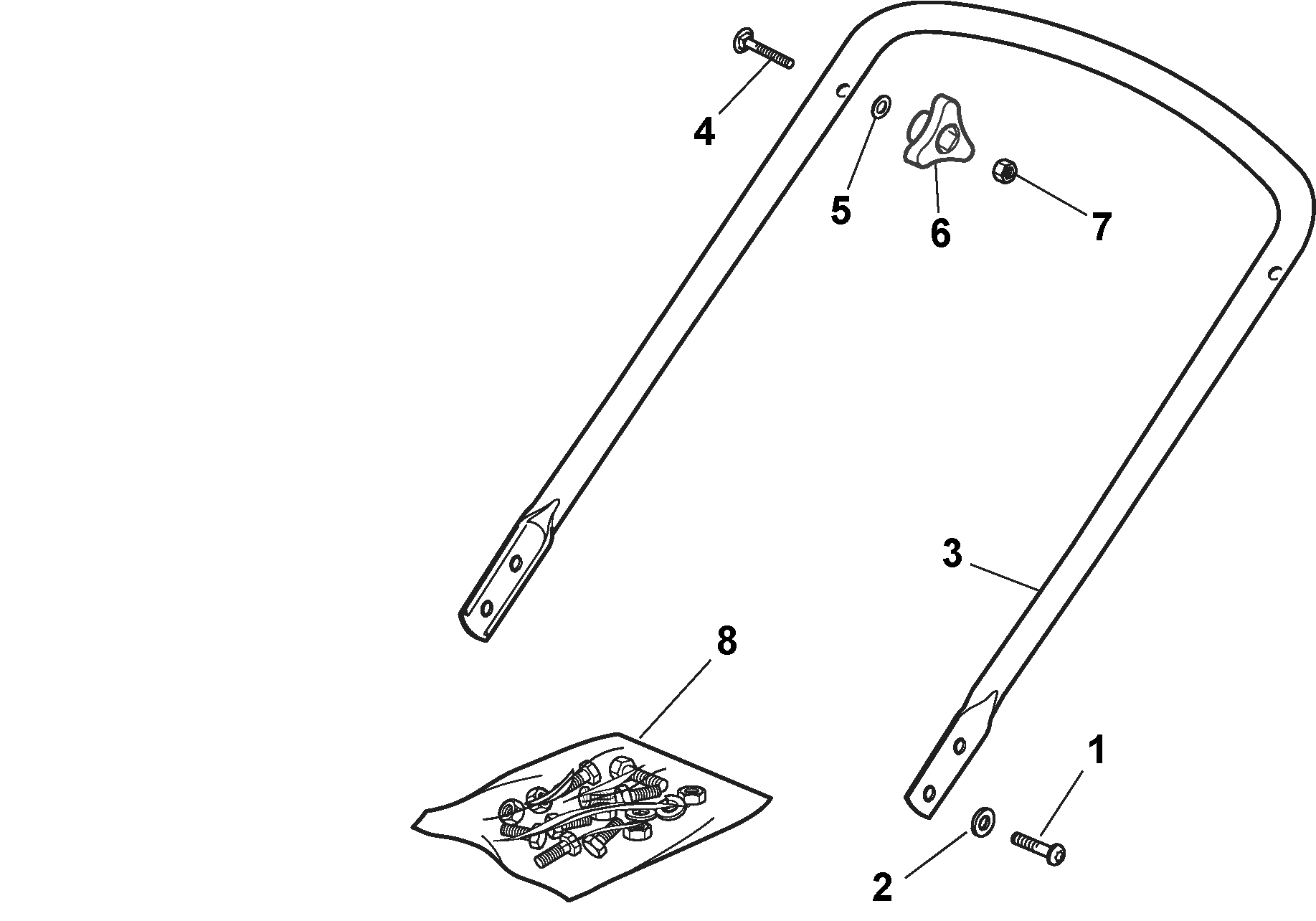 Mountfield SP185 (2015 onwards) - Handle, Lower Part