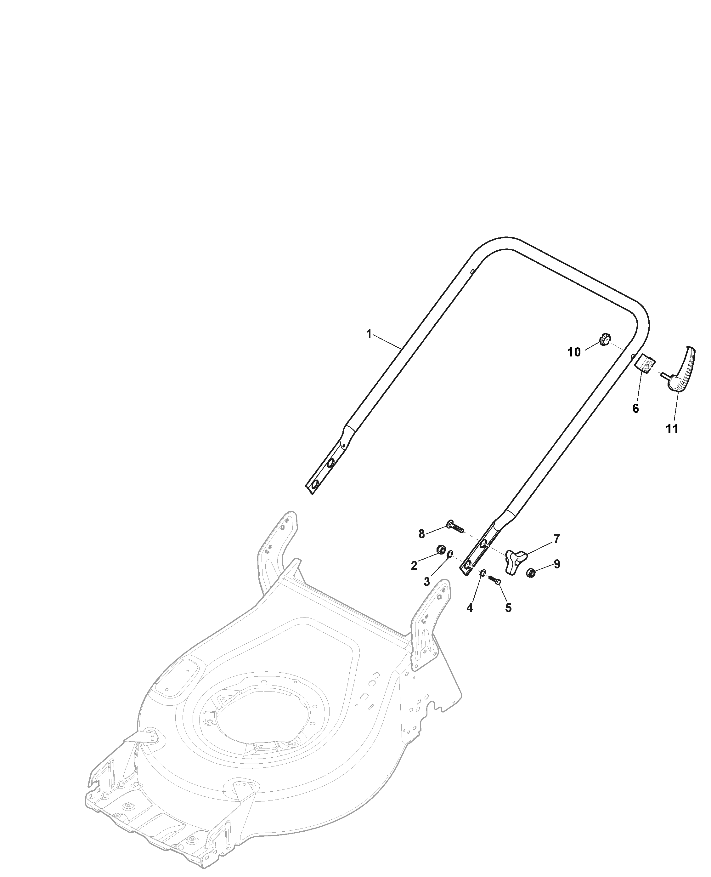 Mountfield HP185 2L0481023/MC - Handle, Lower Part