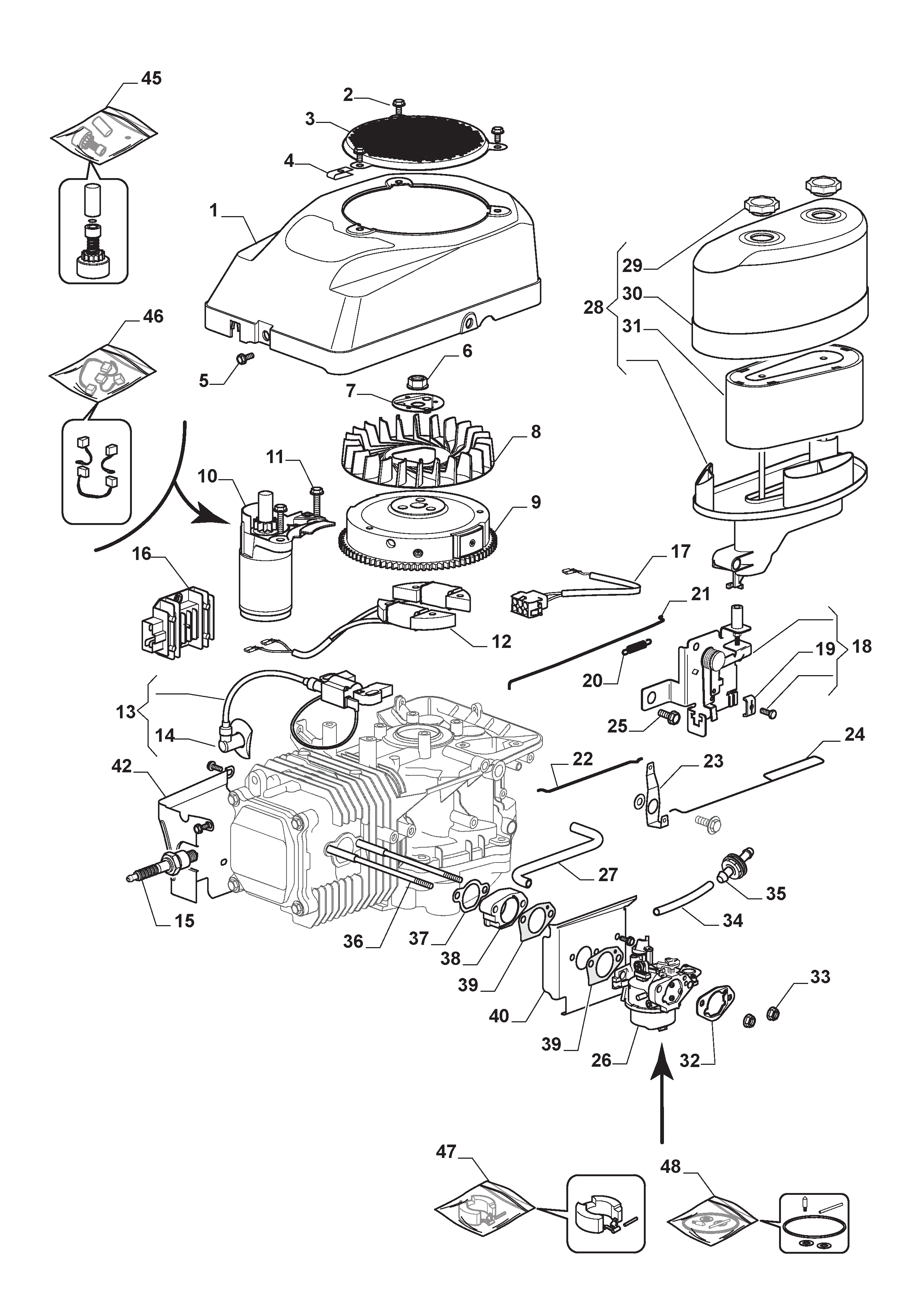 Engine - Carburettor, Air Cleaner Assy - T38H (2016 >) 2T2610406/SF