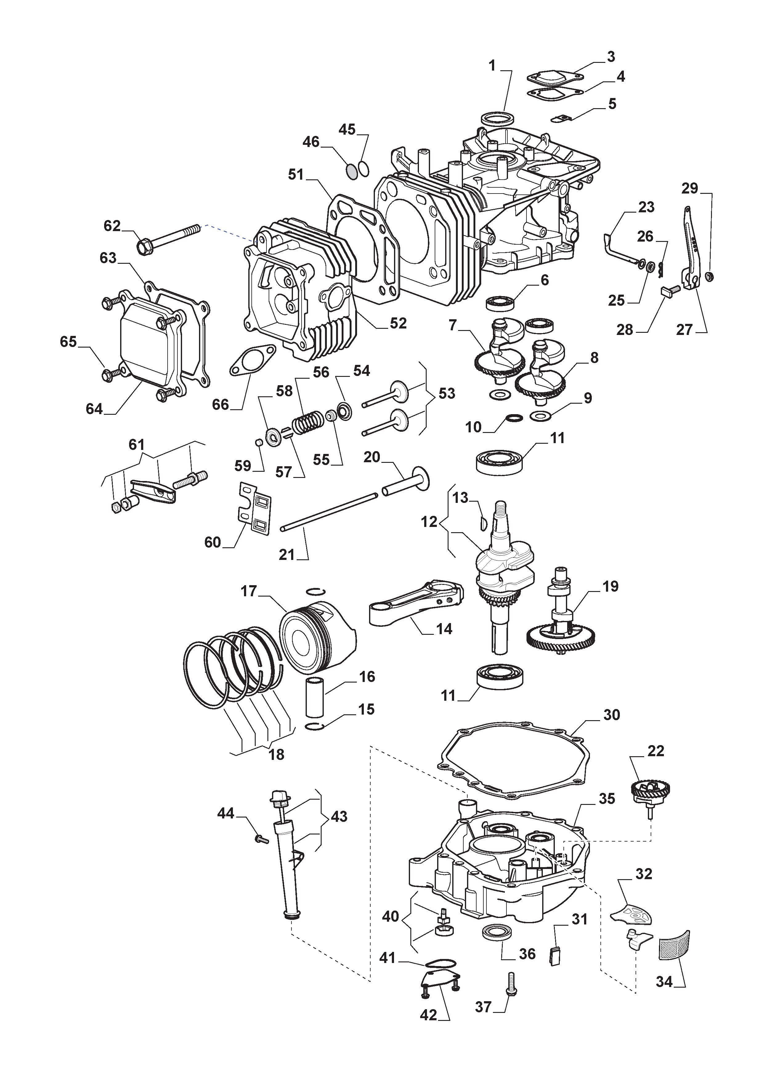 Engine - Piston, Crankshaft - T38H (2016 >) 2T2610406/SF