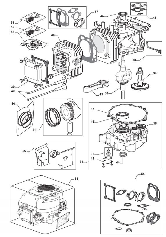 Engine - ST. TRE0701 2 - Mountfield T38M-SD (2009 > )   <br />2T3244436/BQ<br />