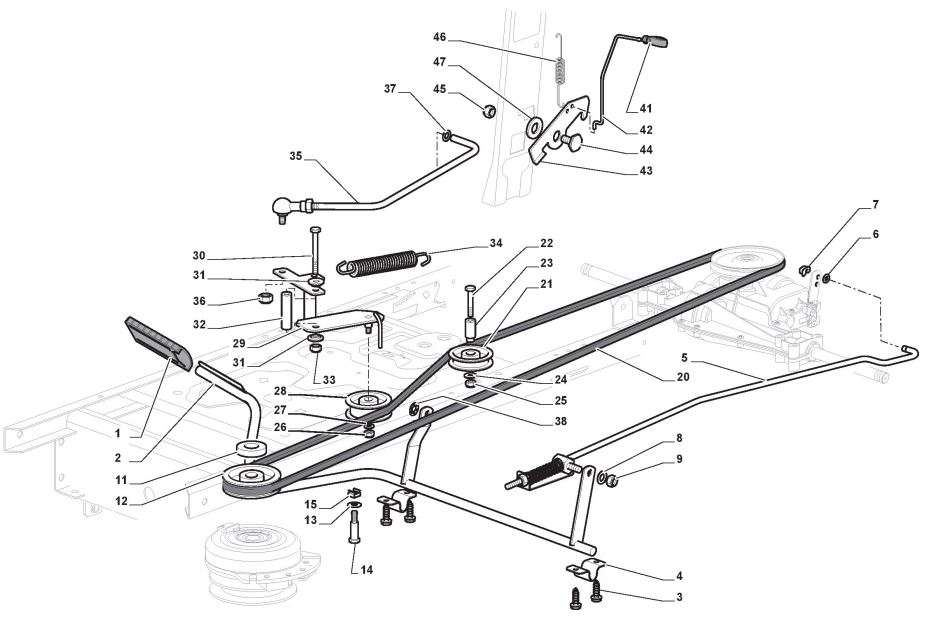 Brake And Gearbox Controls - Mountfield T38M-SD (2009 > )   <br />2T3244436/BQ<br />