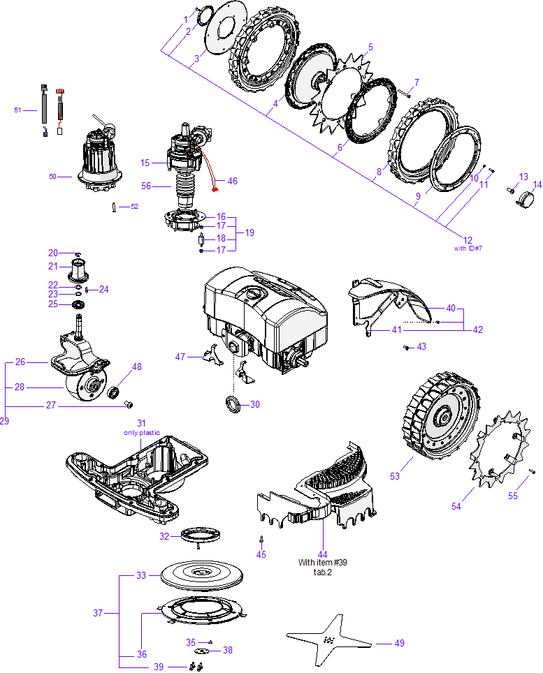 Ambrogio 4.0 Elite - Wheels & Blade Assembly Ambrogio 4.0 Elite - Wheels & Blade Assembly