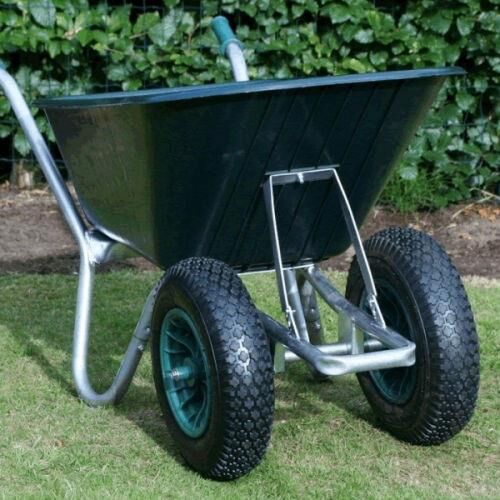 County Cruiser Garden Wheelbarrow Green Duo Twin-Wheel  / Puncture Proof