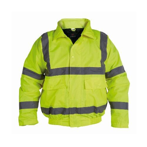 Hi Viz Waterproof Bomber Jacker - Yellow / Class 3 / XL