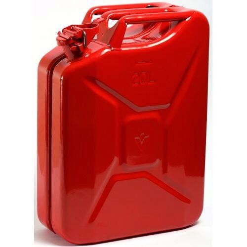 Red Metal Fuel Jerry Petrol Can 20L