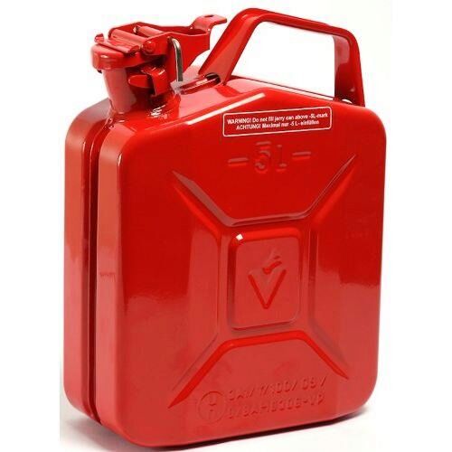 Red Metal Fuel Jerry Petrol Can 5L