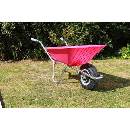 County Clipper Garden Wheelbarrow Pink 90ltr / Puncture Proof