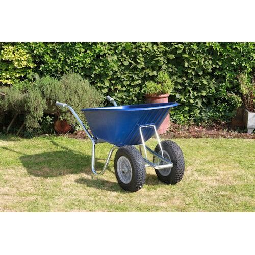 County Cruiser Garden Wheelbarrow Blue Duo Twin-Wheel  / Puncture Proof