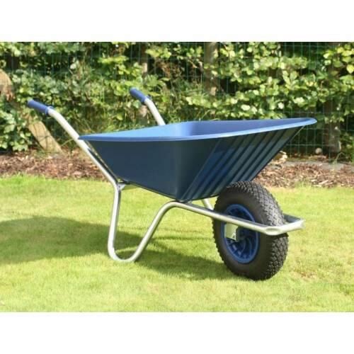 County Clipper Garden Wheelbarrow Blue 90ltr / Puncture Proof