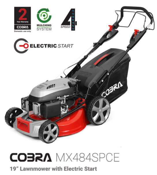 Cobra MX484SPCE Self-Propelled Electric Start Petrol Lawnmower 48cm from Mower Magic