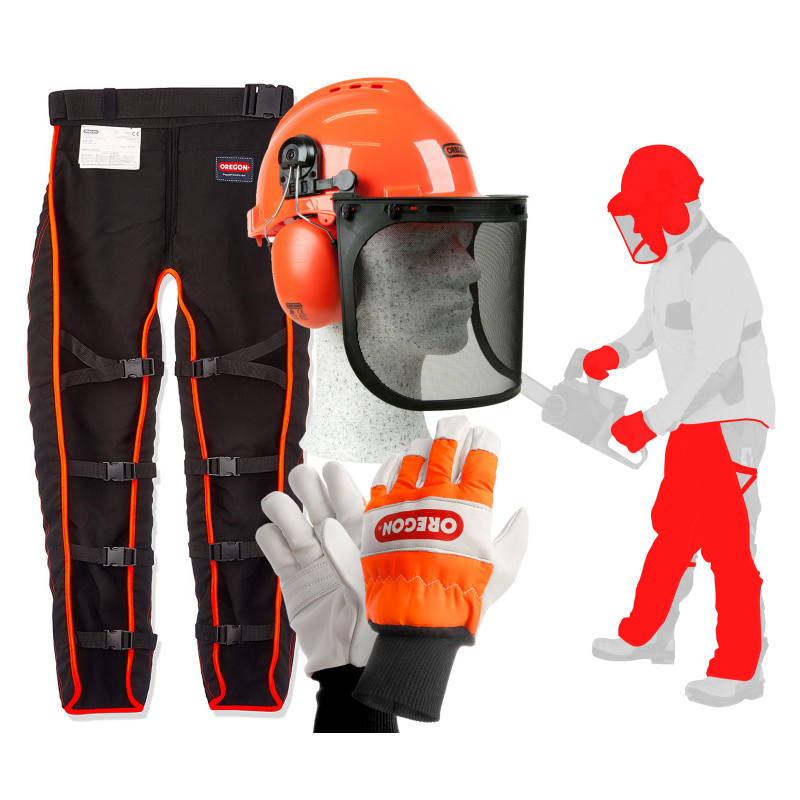 Oregon Type A Chainsaw Safety Clothing Starter Kit (Leggings / Gloves / Helmet)