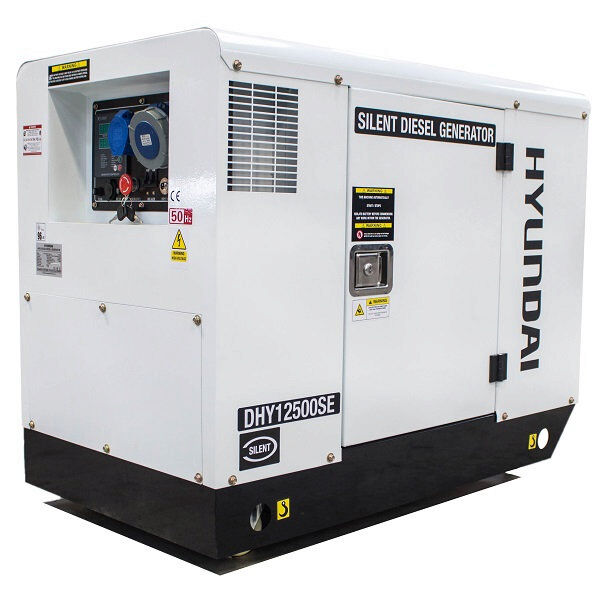 DHY12500SE Hyundai 230v Mains Standby Silenced Diesel Generator 10kW / 12.5kVA