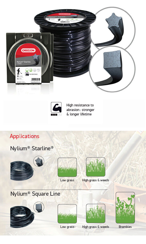 Oregon Premium Trimmer Line - SQUARE NYLIUM 3.0mm x 155 m Spool from Mower Magic