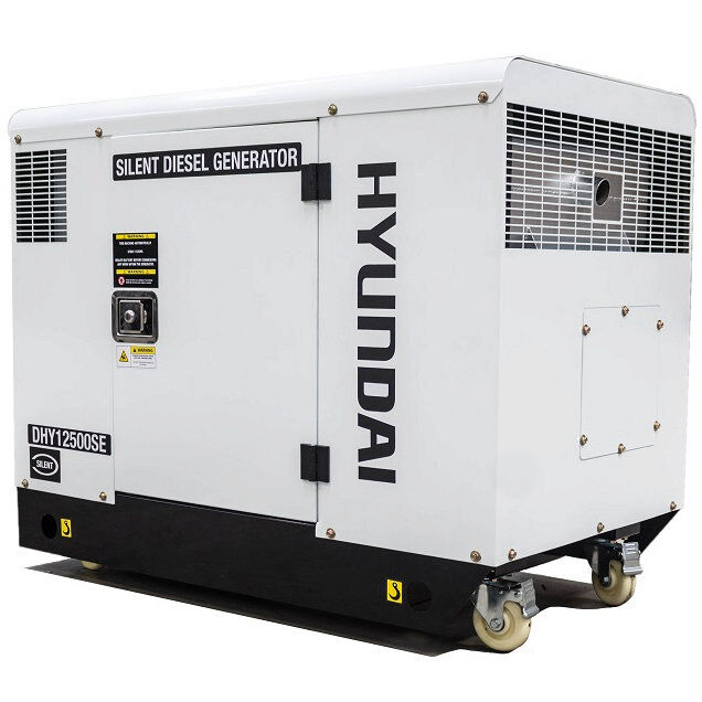 DHY12500SE Hyundai 230v Mains Standby Silenced Diesel Generator 10kW / 12.5kVA