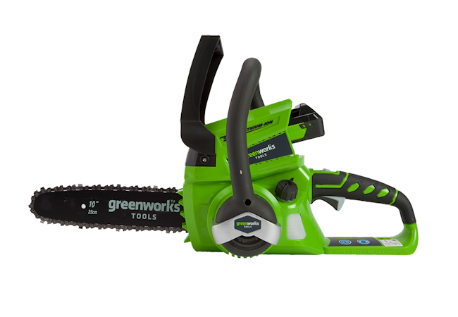 Greenworks Cordless Compact Pruning Chainsaw 24v / 25cm with 2Ah battery and charger G24CSK2