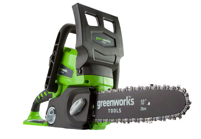 Greenworks Cordless Compact Pruning Chainsaw 24v / 25cm with 2Ah battery and charger G24CSK2