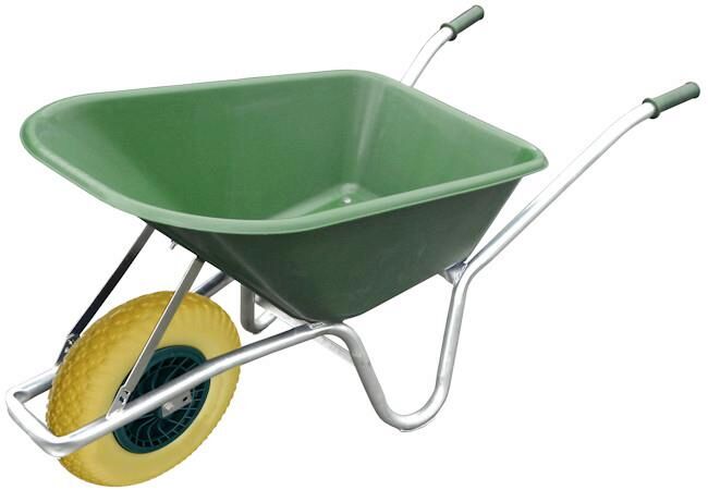 Polycarbonate Barrow with Flatproof Tyre 100L - Green