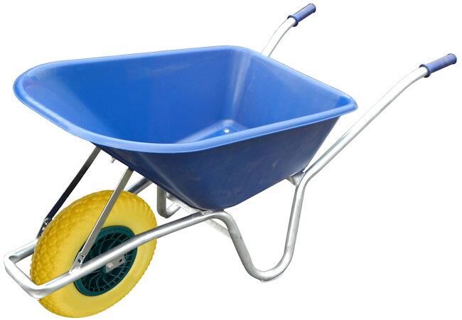 Polycarbonate Barrow with Flatproof Tyre 100L - Blue