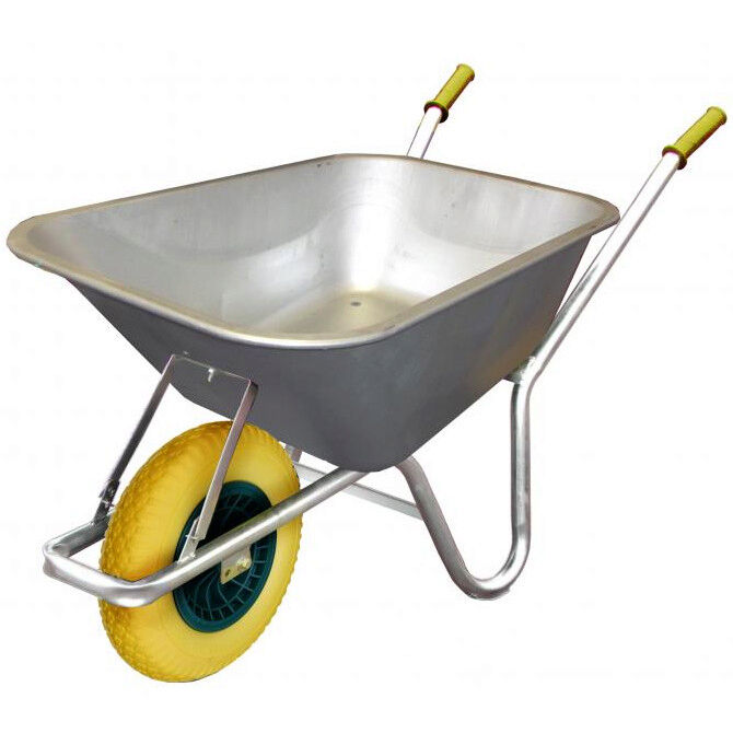 Workhorse Steel Plated Barrow with Flatproof Tyre 100L