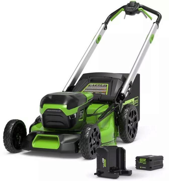 Greenworks GD60LM46SPK4 Premium Cordless Lawnmower Kit 60v 4Ah / 46cm / 3-in-1