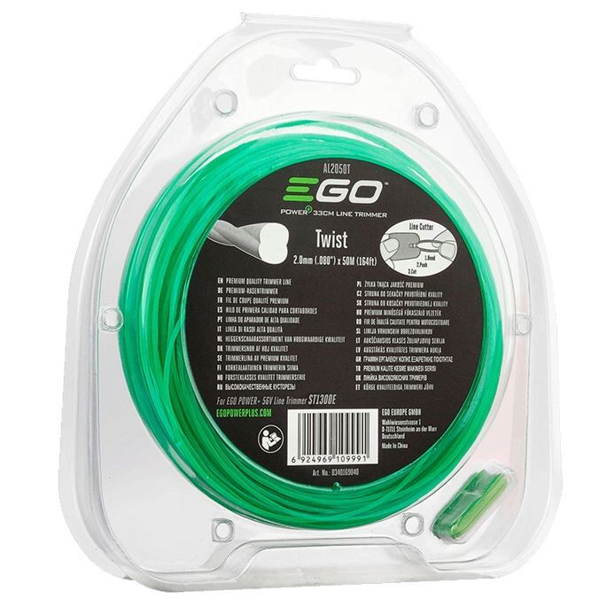 EGO AL2050T 50m x 2.0mm Twist Trimmer Line with Cutter for ST1300E