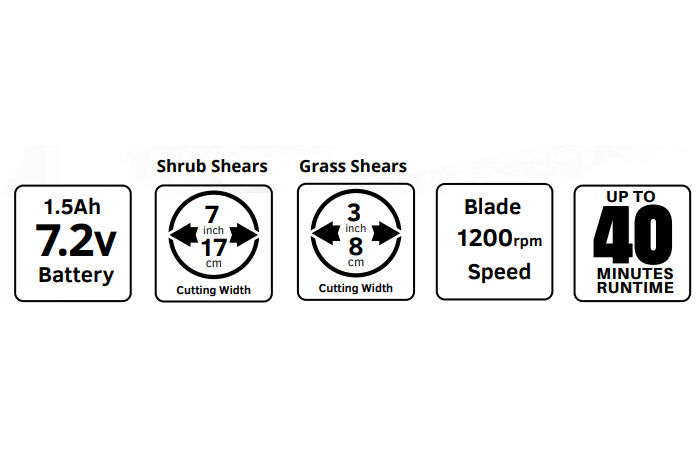 Webb 7.2v Grass & Hedge Shear with Extension Handle 