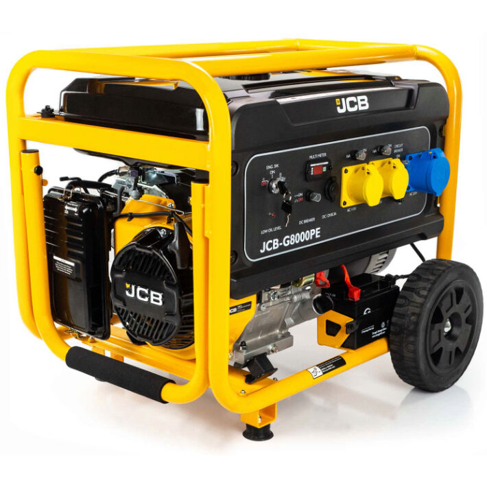 JCB G8000PE Petrol Generator .9kW / 9.8kVA / 115V / 230V / 457cc Electric Start