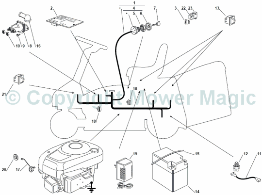 Electrical Parts - Mountfield (2009 - 2010) 725V Honda 2T0313483/UM9