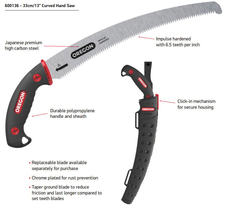Oregon Japanese Arborist Curved Hand Pruning Saw 33cm from Mower Magic