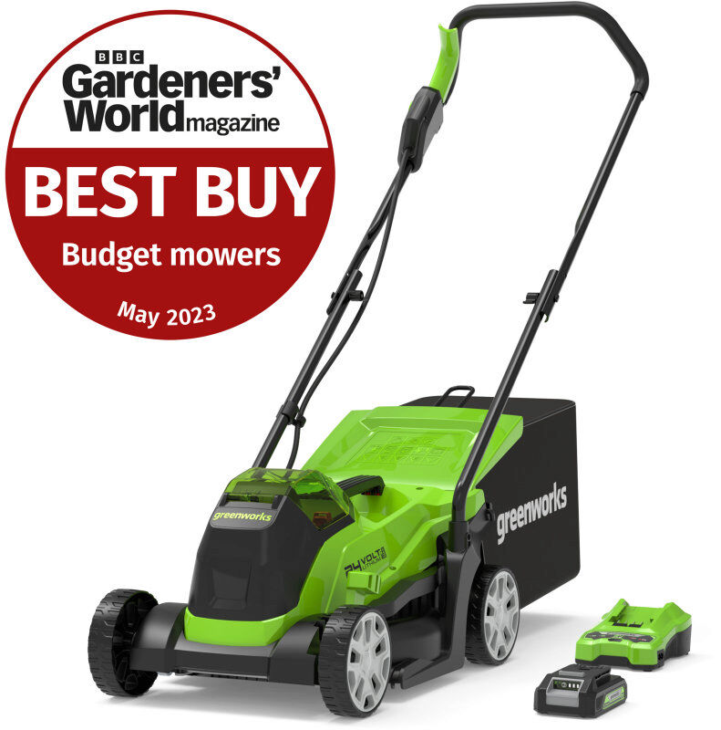 Greenworks GD24LM33K2 Cordless Lawn Mower KIT 24V / 33cm / 2Ah - Best Buy