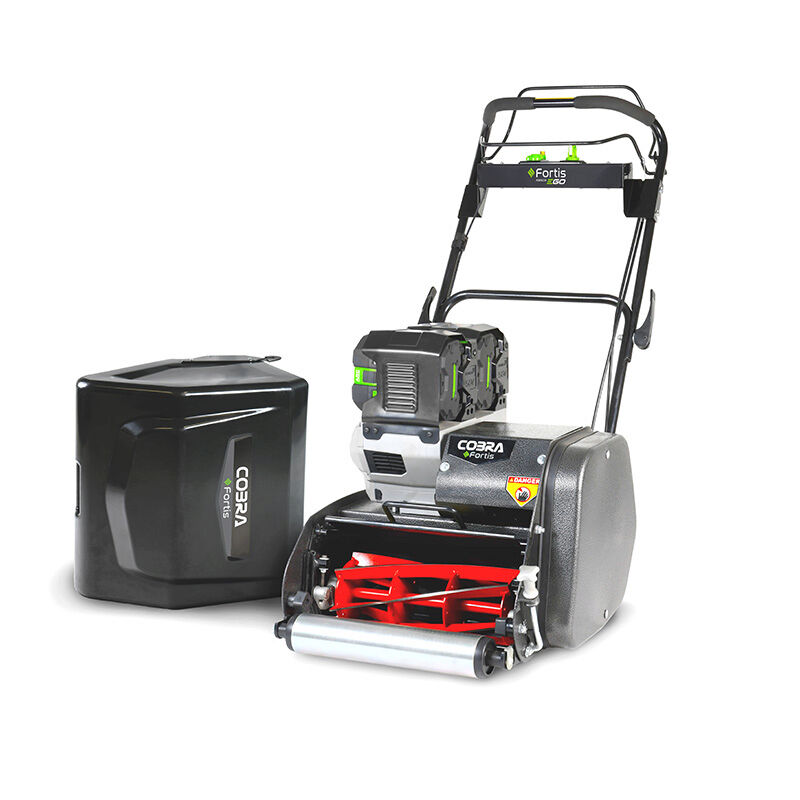 Cobra Fortis 14E Cordless Cylinder Mower 35cm KIT - 2x 4Ah Batteries & Std Charger