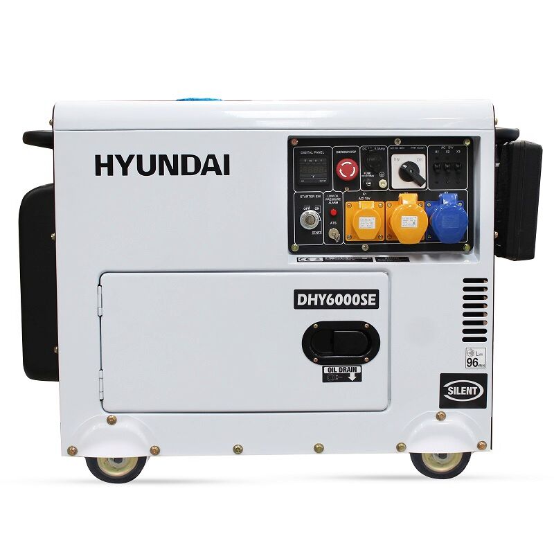 DHY6000SE Hyundai Silenced Standby Single Phase Diesel Generator  5.2kW / 6.5kVA