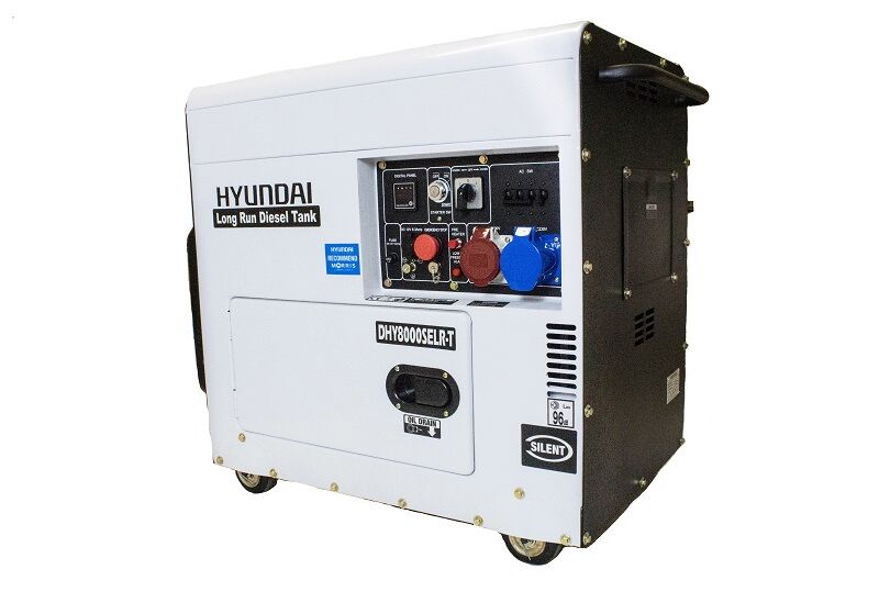 DHY8000SELR-T Hyundai Multi-phase Silenced Long Run Diesel Generator   6kW / 7.5kVA