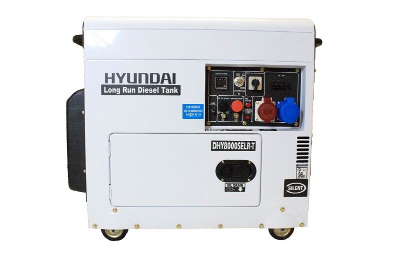 DHY8000SELR-T Hyundai Multi-phase Silenced Long Run Diesel Generator   6kW / 7.5kVA