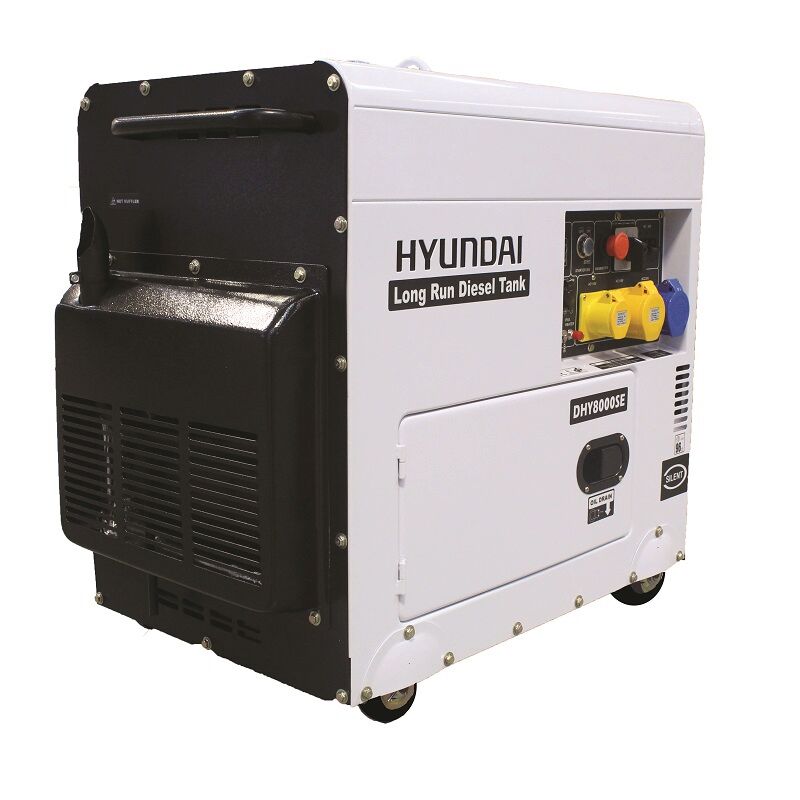DHY8000SELR Hyundai Silenced Long Run Single Phase Diesel Generator 6kW / 7.5kVA