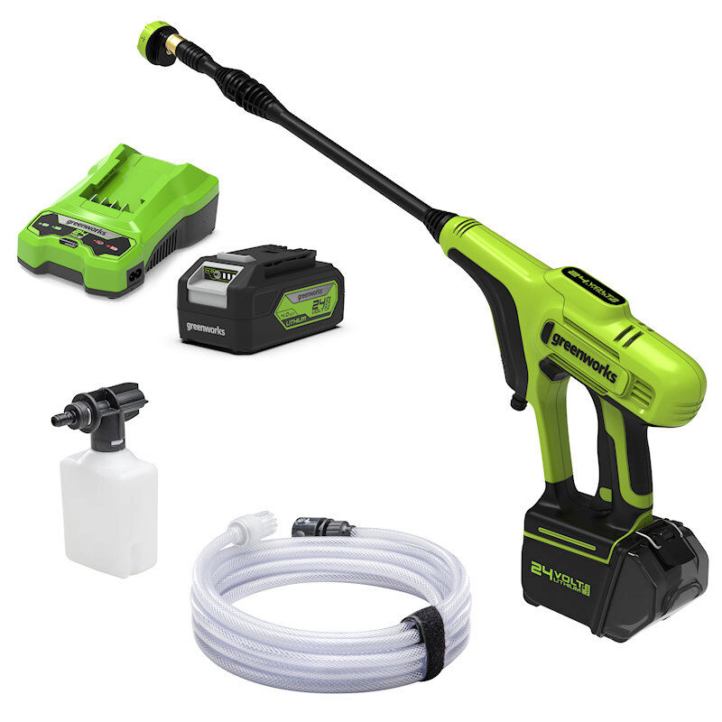 Greenworks GWG24PWK4 Cordless Pressure Washer Kit 24 Bar / 24V / 4Ah Battery and Charger