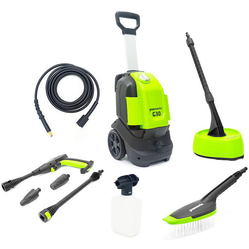 Greenworks G30HG G30 Electric Pressure Washer with Patio Head and Brush 1500w