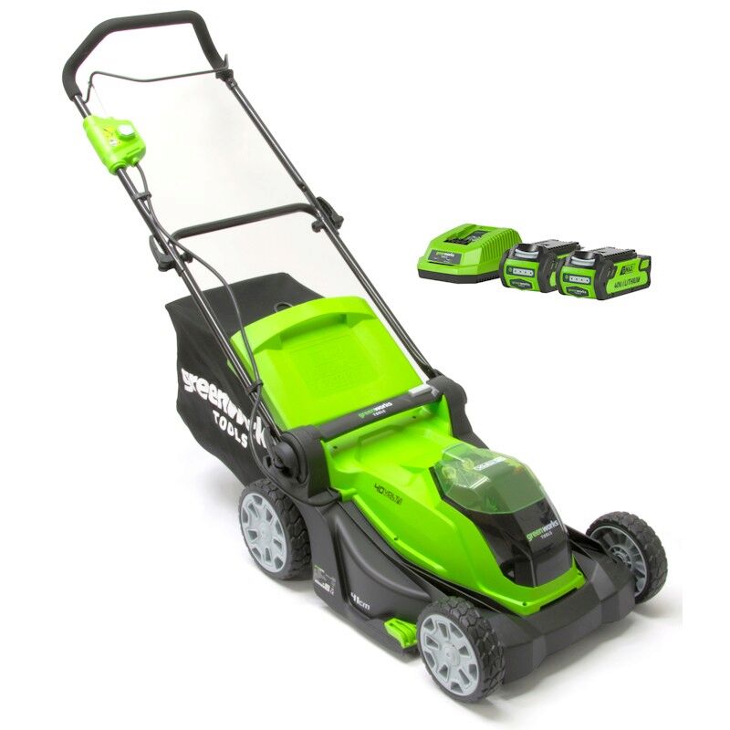 Greenworks G40LMK2X Cordless Lawnmower 40v / 40cm 2x2Ah Batteries / Charger