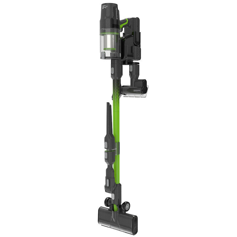 Greenworks GD24SVK4S Cordless Vacuum Cleaner Kit 24v / 4Ah Battery / Accessories / Stand Charging Station 