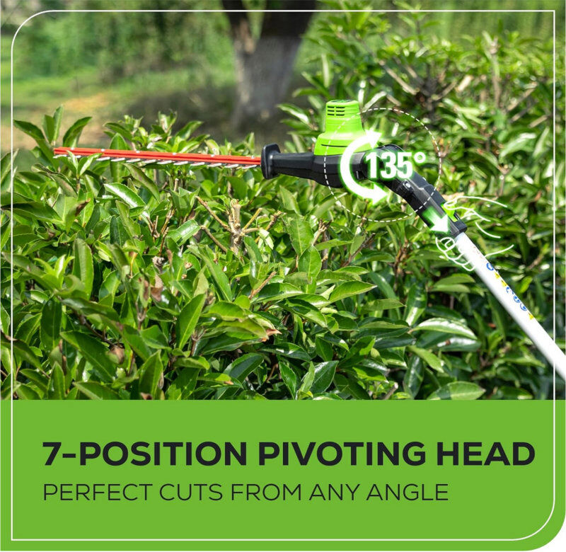 Greenworks Cordless Pole Saw & Hedge Trimmer KIT  40v / 51cm (inc 2 x 2Ah Battery & Charger) from Mower Magic