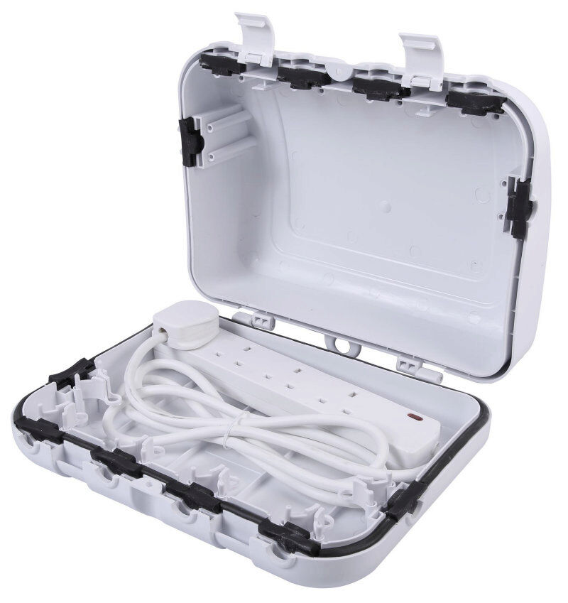 DryBox Outdoor Enclosure with 4-Gange Power Sockets IP64 White