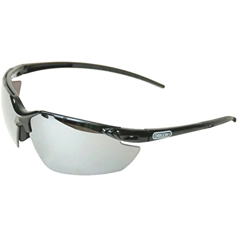 Oregon Polycarbonate Safety Glasses -  Black / Silver Mirror