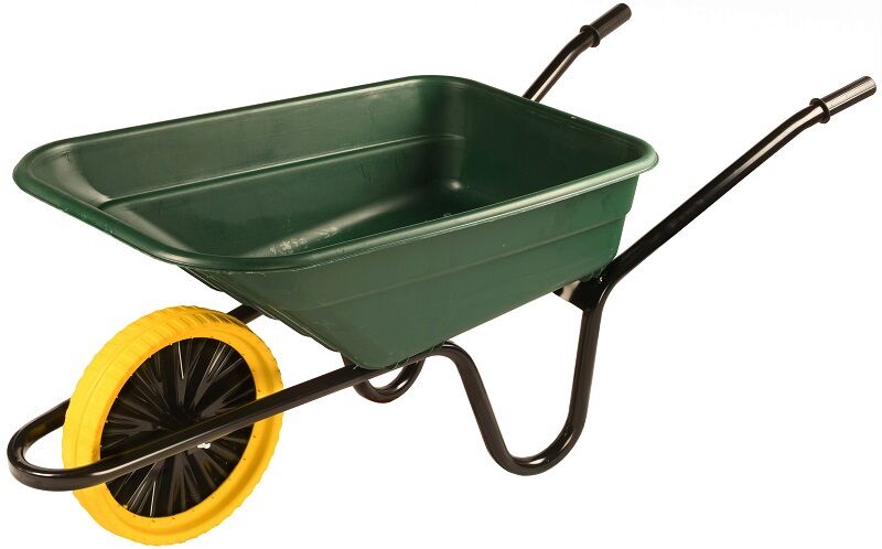 Walsall Wheelbarrow - Barrow in a Box with Puncture-Proof Wheel - Green