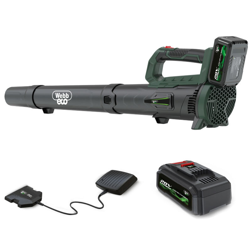 Webb Cordless Axial Leaf Blower Kit 20v /160mph (4ah Battery / Charger) 