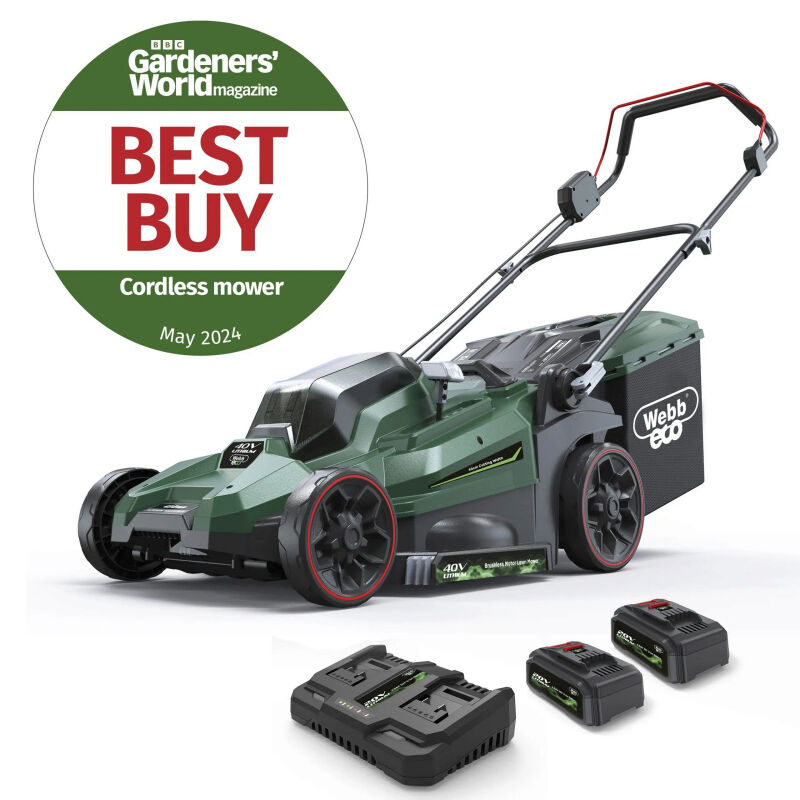 Webb Cordless Rotary Lawnmower 40v / 43cm Kit (2 x 4ah Battery / Charger) 