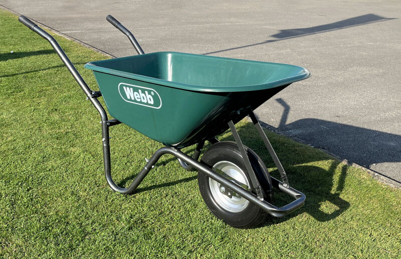 Webb 90 Litre Poly Wheelbarrow with Puncture-proof Wheel (150Kg Capacity)